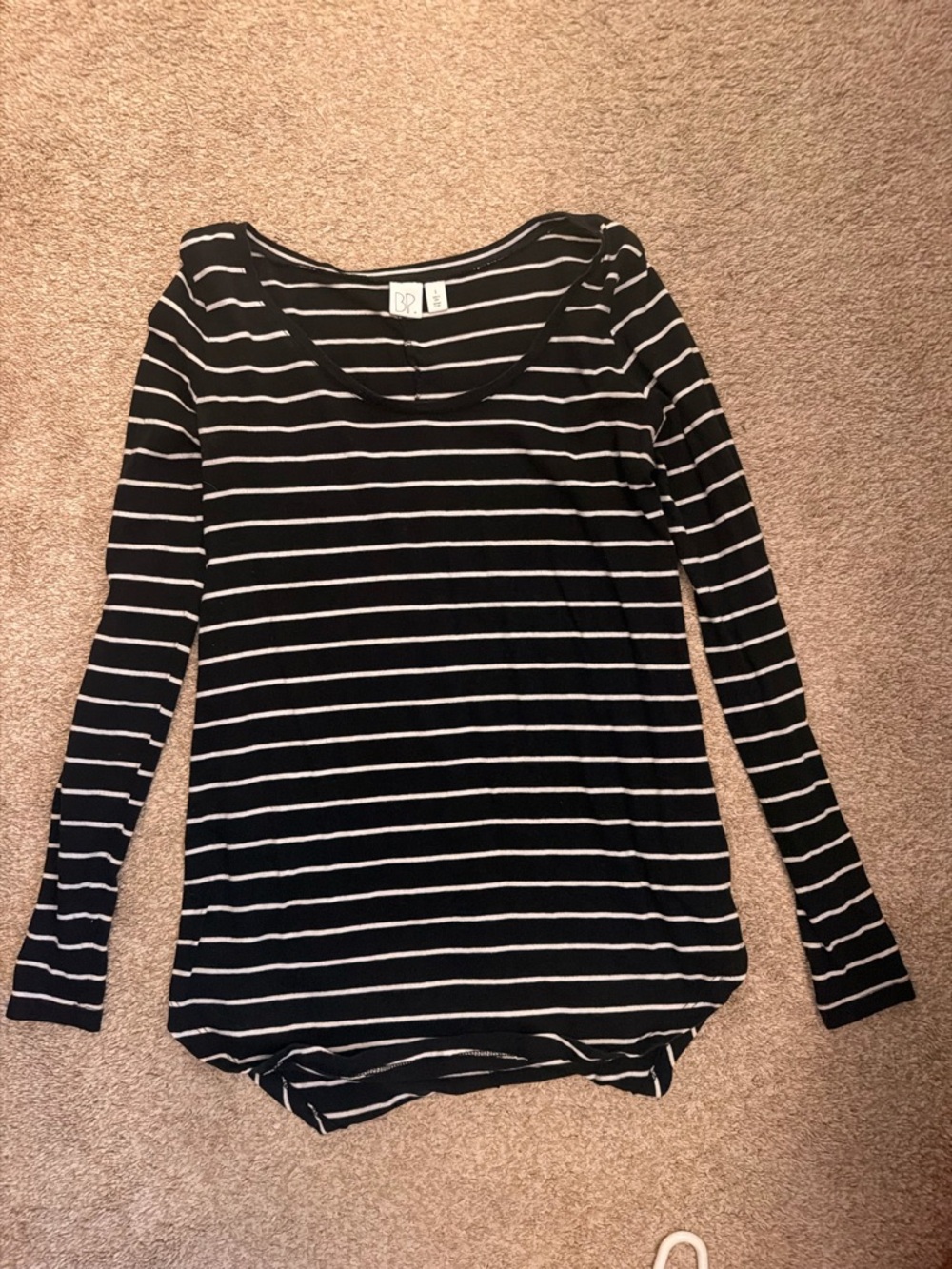 bp Black and White Striped Long-Sleeve Tee